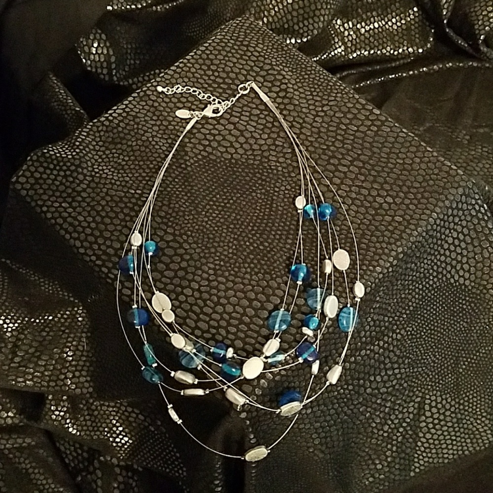 Blue and silver "Caspian Sea" Lia Sophia necklace